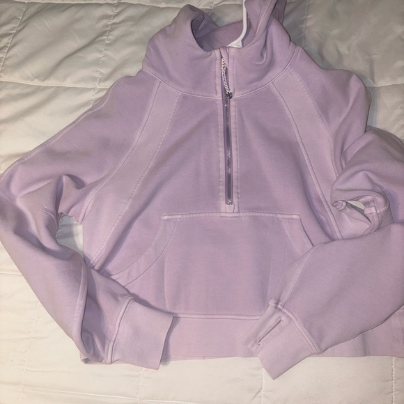 Lululemon Scuba Half Zip Hoodie Cropped Lilac Ether - Picture 8 of 9